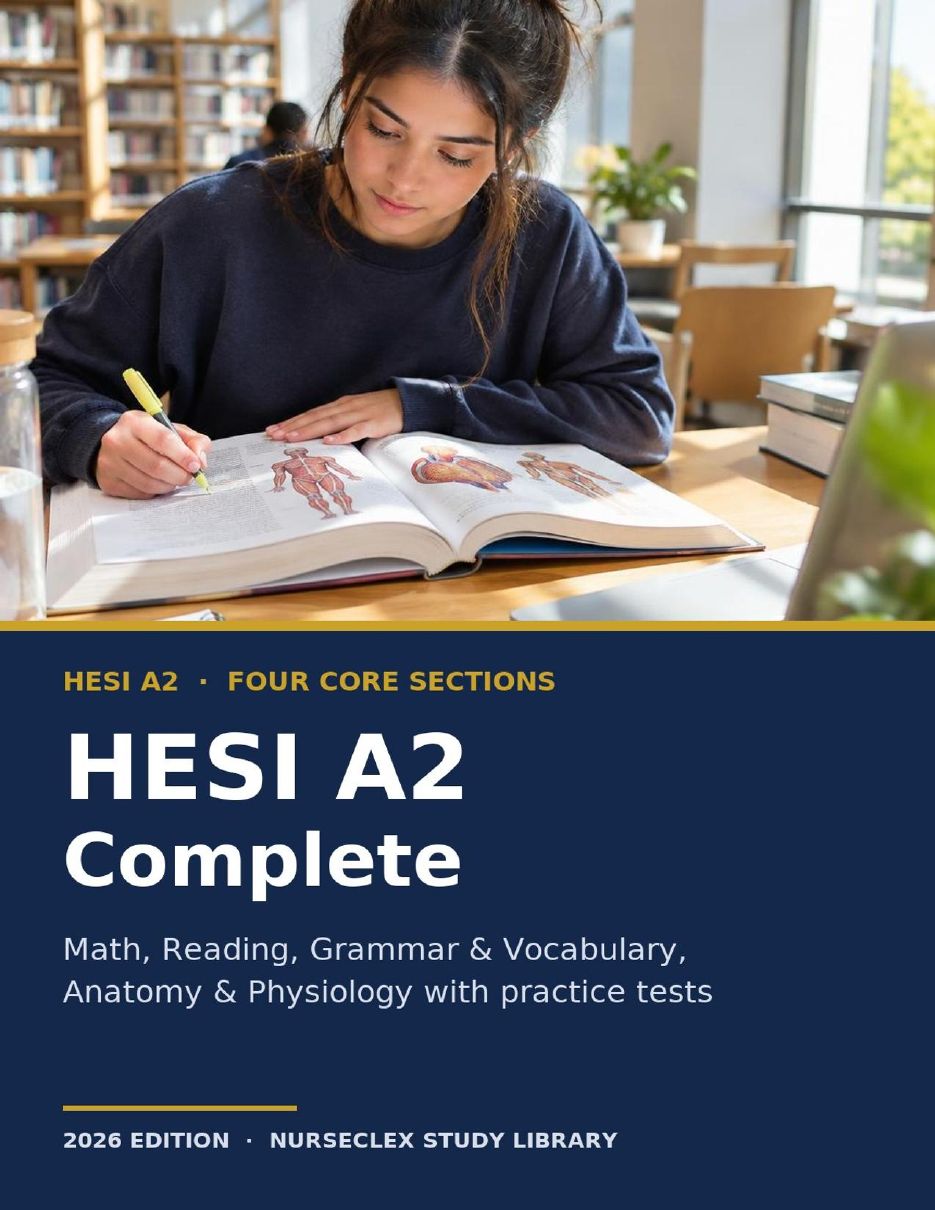 HESI A2 Complete Study Guide: Four Core Sections - Cover