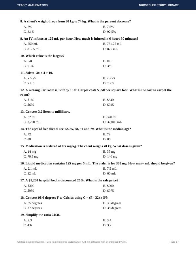 TEAS 7 Mathematics: Complete Study Guide and Practice - Page 17