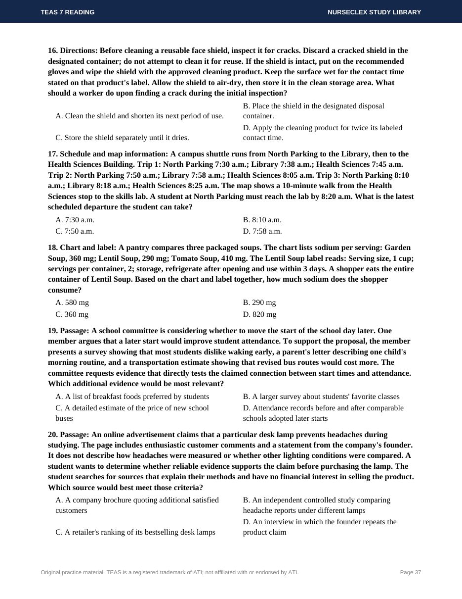 TEAS 7 Reading: Complete Study Guide and Practice - Page 37