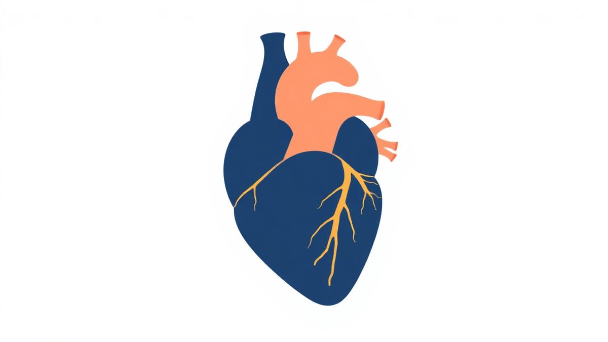 Illustration of the heart and major vessels
